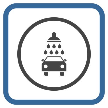 Araba duş vektör simgesi bir çerçeve içinde