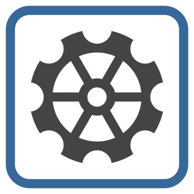 Dişli vektör simgesi bir çerçeve içinde