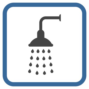 Duş vektör simgesi bir çerçeve içinde