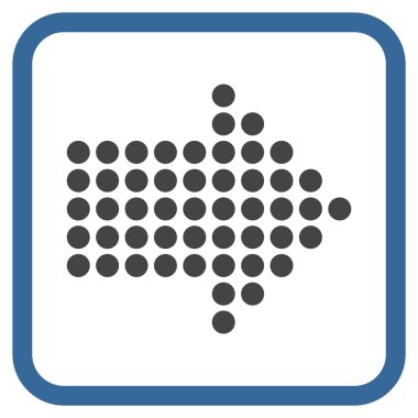 Noktalı ok doğru vektör simgesi bir çerçeve içinde