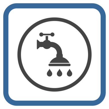 Duş musluk vektör simgesi bir çerçeve içinde