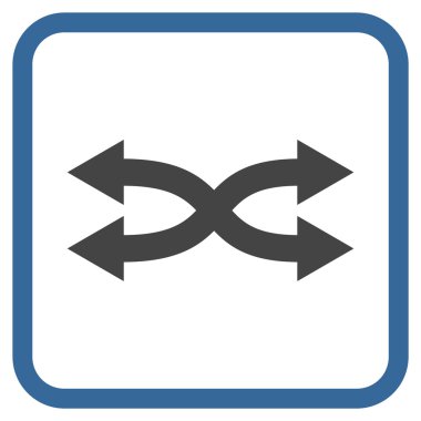 Shuffle okları yatay vektör simgesi bir çerçeve içinde