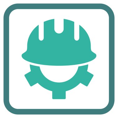 Geliştirme kask vektör simgesi bir çerçeve içinde