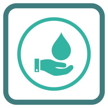 Su Servisi vektör simgesi bir çerçeve içinde