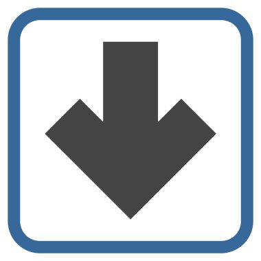 Vektör simgesi bir çerçeve içinde aşağı ok