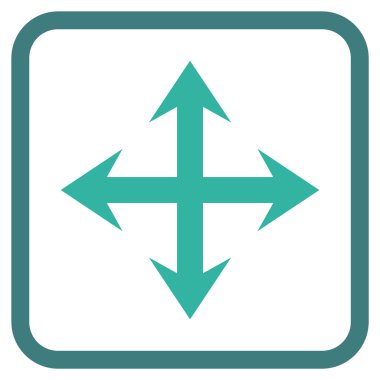 Genişletin okları vektör simgesi bir çerçeve içinde