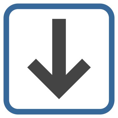 Vektör simgesi bir çerçeve içinde aşağı ok