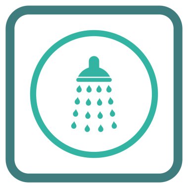 Duş vektör simgesi bir çerçeve içinde