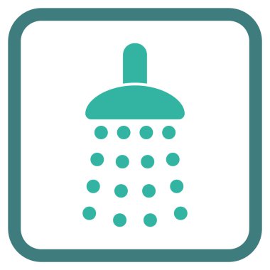 Duş vektör simgesi bir çerçeve içinde