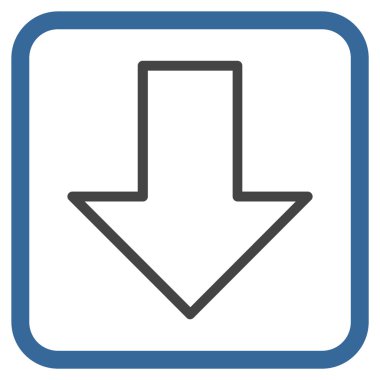 Vektör simgesi bir çerçeve içinde aşağı ok