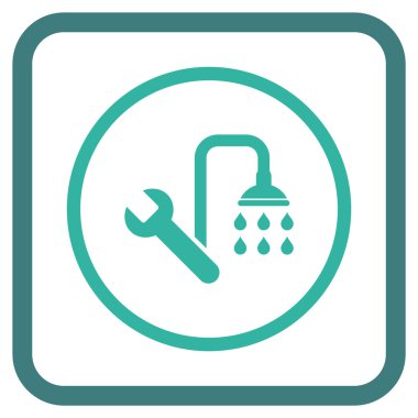 Sıhhi tesisat vektör simgesi bir çerçeve içinde