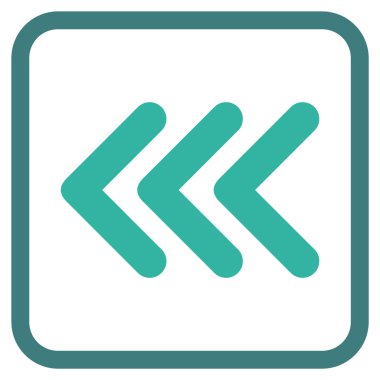 Ok ucu sol vektör simgesi bir çerçeve içinde üçlü