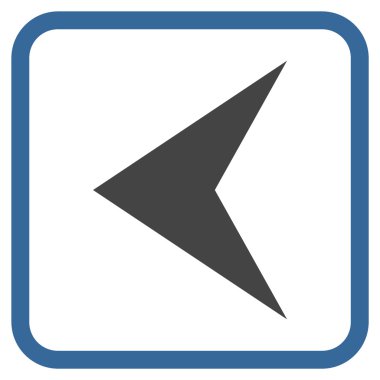 Ok ucu sol vektör simgesi bir çerçeve içinde