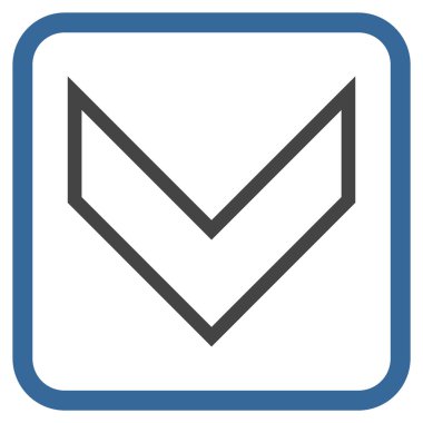 Vektör simgesi bir çerçeve içinde aşağı ok ucu