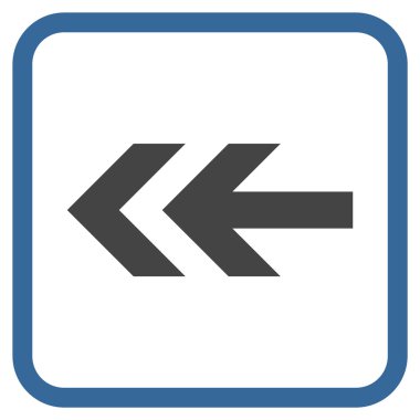 Ok sol vektör simgesi bir çerçeve içinde