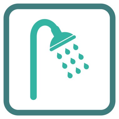 Duş vektör simgesi bir çerçeve içinde