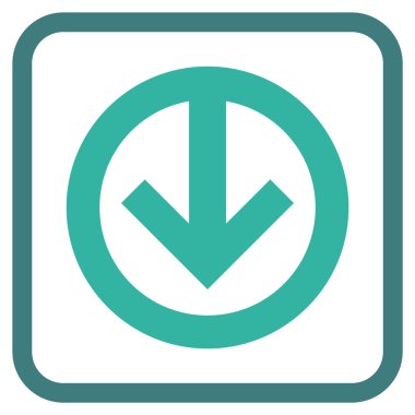 Vektör simgesi bir çerçeve içinde aşağı yön