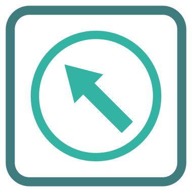 Yukarı Sağdan sola yuvarlak ok vektör simgesi bir çerçeve içinde