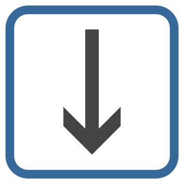 Vektör simgesi bir çerçeve içinde aşağı ok