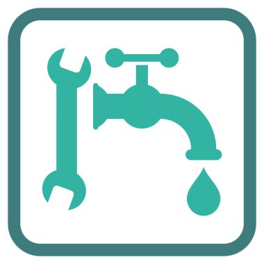 Sıhhi tesisat vektör simgesi bir çerçeve içinde