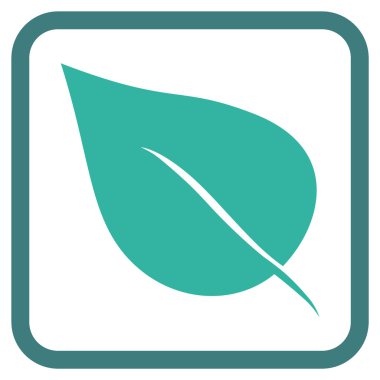 Bitki yaprak vektör simgesi bir çerçeve içinde