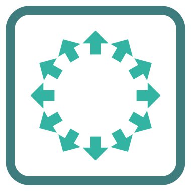 Radyal oklar bir çerçeve içinde simge vektör