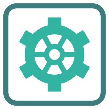 Dişli vektör simgesi bir çerçeve içinde