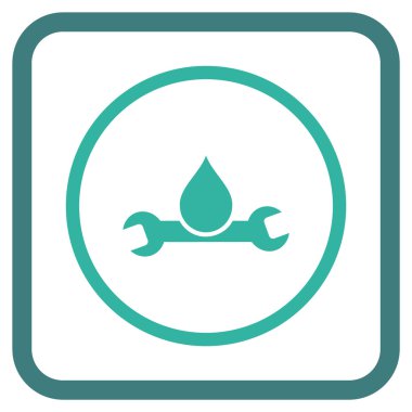 Sıhhi tesisat vektör simgesi bir çerçeve içinde