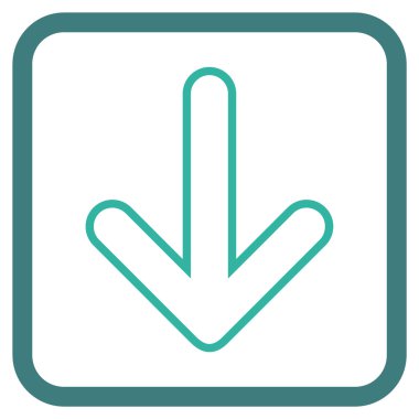 Vektör simgesi bir çerçeve içinde aşağı yönlü ok