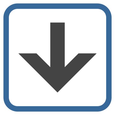 Vektör simgesi bir çerçeve içinde aşağı ok