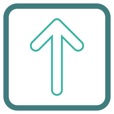 Vektör simgesi bir çerçeve içinde yukarı yönlü ok