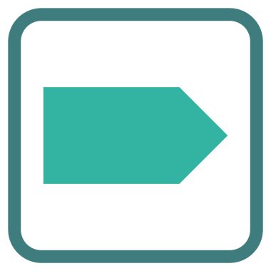 Yöne doğru vektör simgesi bir çerçeve içinde