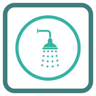 Duş vektör simgesi bir çerçeve içinde