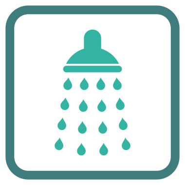 Duş vektör simgesi bir çerçeve içinde