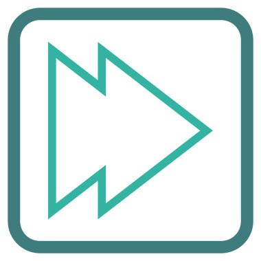 Yöne doğru vektör simgesi bir çerçeve içinde