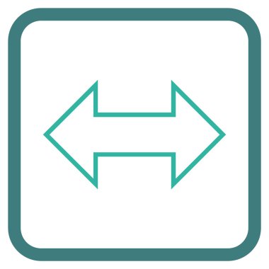 Exchange yatay vektör simgesi bir çerçeve içinde