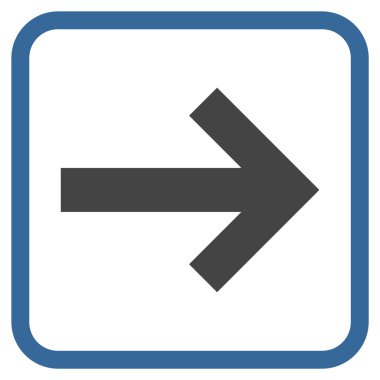 Ok sağ vektör simgesi bir çerçeve içinde