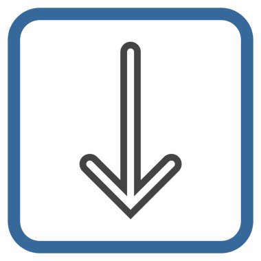 Vektör simgesi bir çerçeve içinde aşağı ok