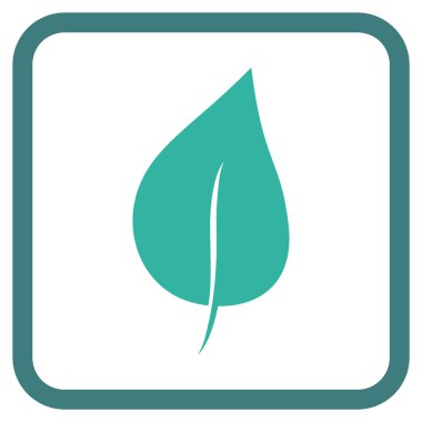 Bitki yaprak vektör simgesi bir çerçeve içinde