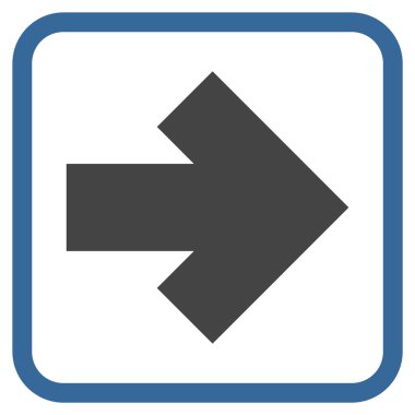 Ok sağ vektör simgesi bir çerçeve içinde