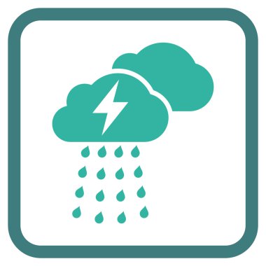 Fırtına bulutları vektör simgesi bir çerçeve içinde