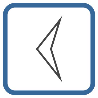 Ok ucu sol vektör simgesi bir çerçeve içinde