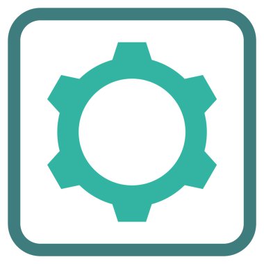 Dişli vektör simgesi bir çerçeve içinde