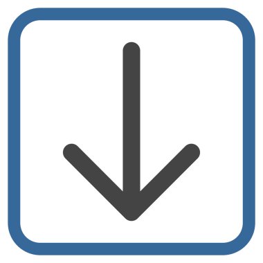 Vektör simgesi bir çerçeve içinde aşağı ok