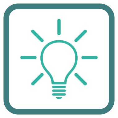 Ampul vektör simgesi bir çerçeve içinde