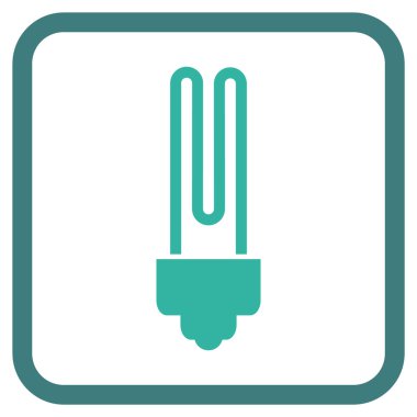 Floresan ampul vektör simgesi bir çerçeve içinde