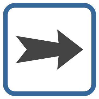 Ok sağ vektör simgesi bir çerçeve içinde