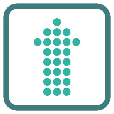 Vektör simgesi bir çerçeve içinde yukarı noktalı ok