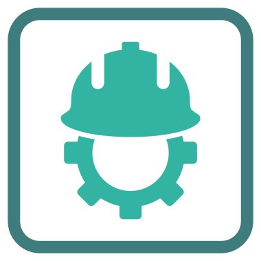 Geliştirme kask vektör simgesi bir çerçeve içinde