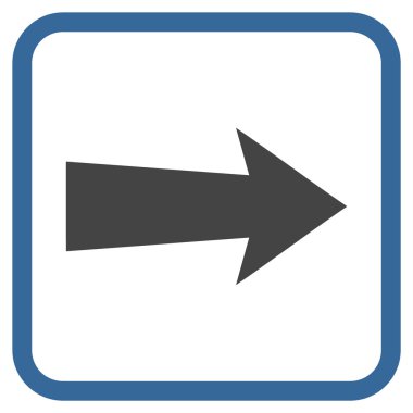 Ok sağ vektör simgesi bir çerçeve içinde